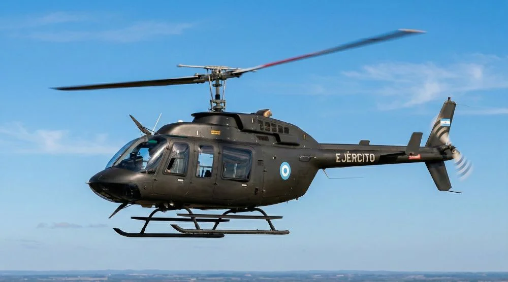 Helicóptero del Ejército Argentino sobre Arana