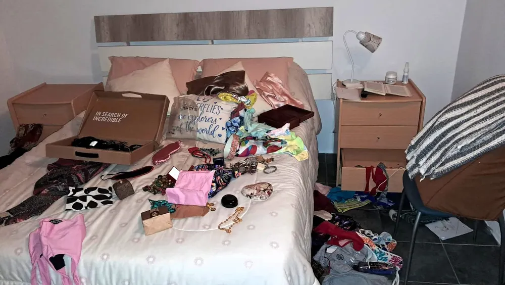 Así quedó el dormitorio luego del robo