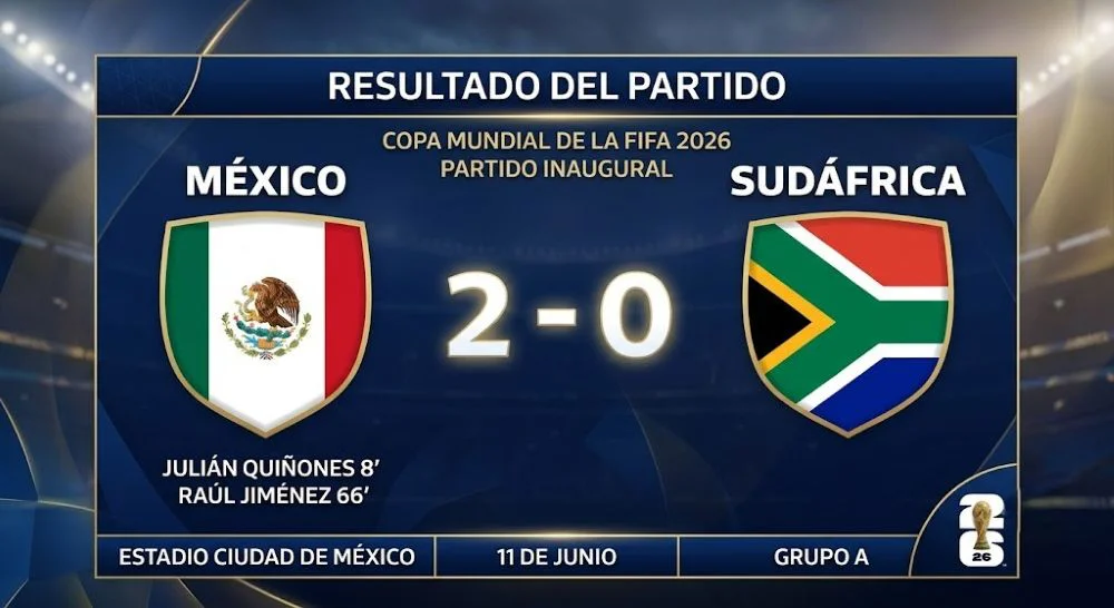 México 2 - Sudáfrica 0