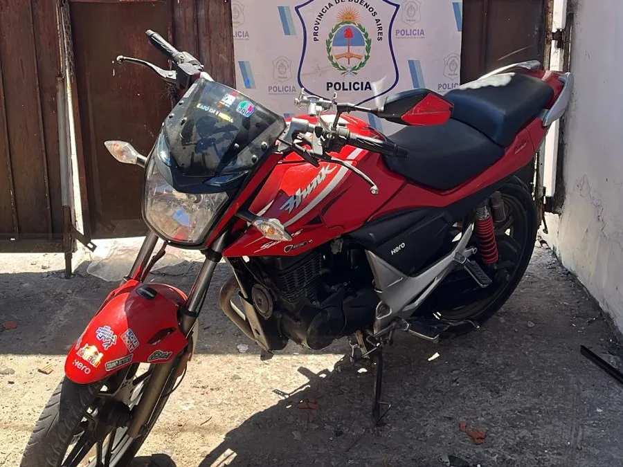 Moto recuperada por la policía