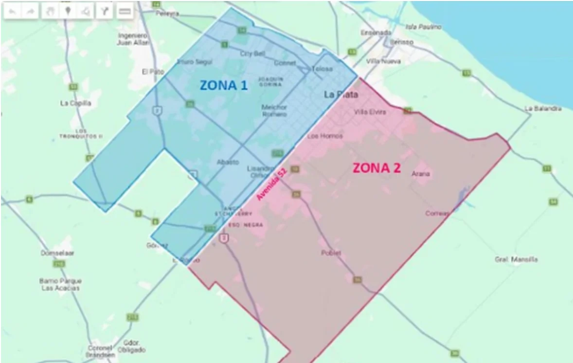 Así se dividen las zonas en la ciudad