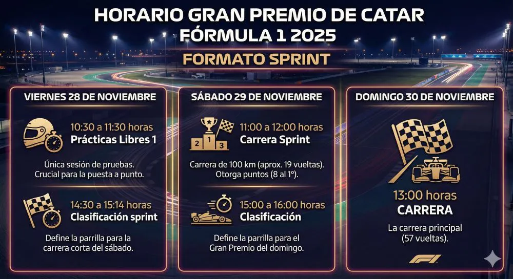 Horarios de la F1 en Qatar