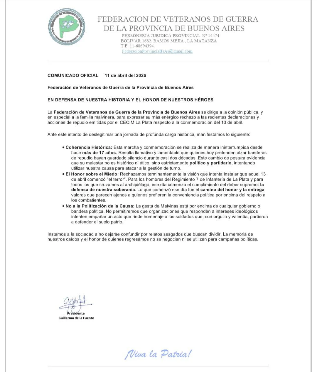 Repudio a la movilización del CECIM